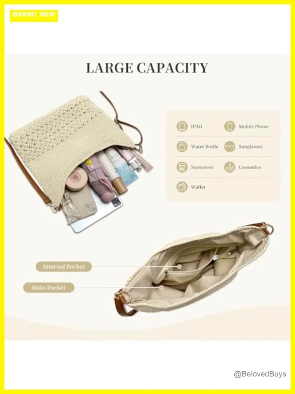 Crochet Purse for Women Beach Bag Crossbody Shoulder Hobo Handbag